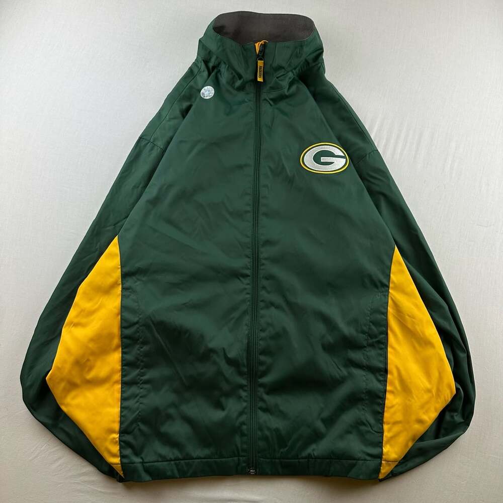 NFL Green Bay Packers Jacket Size XL Green Yellow Full Zip